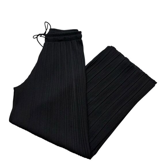 Ladies High‎ Rise Wide Leg Black Pleated Pants Size 2 - Picture 1 of 6